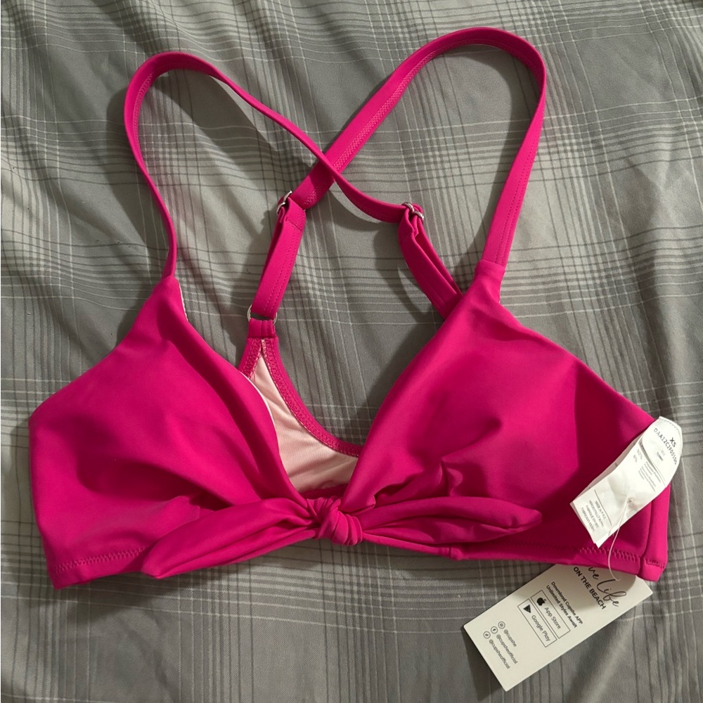 Hot pink bathing suit top hot pink XS